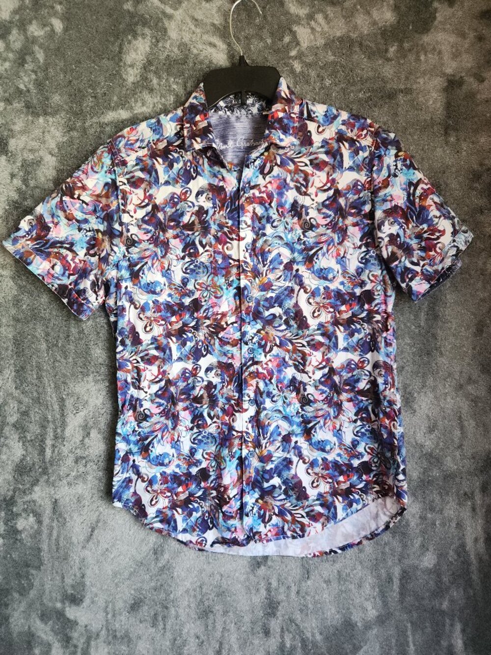 Robert Graham ONIEDA Multicolor Floral $198 Small Button Up Short Sleeve EUC